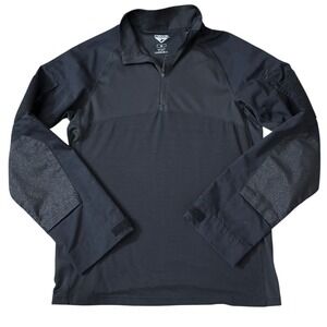 Condor Mens Tactical Combat Shirt Black Quarter Zip Ripstop Mesh Medium EE15
